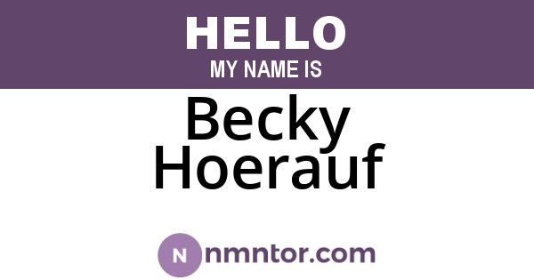 Becky Hoerauf