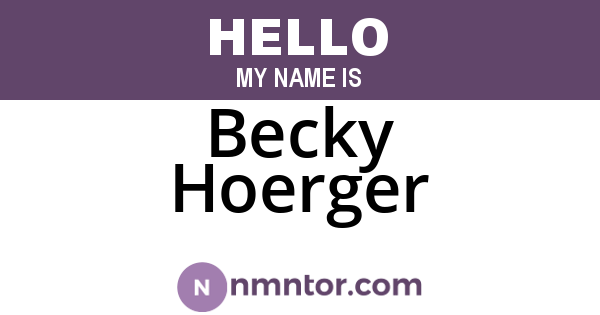 Becky Hoerger