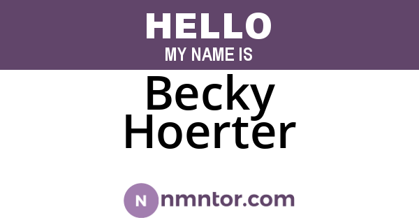 Becky Hoerter