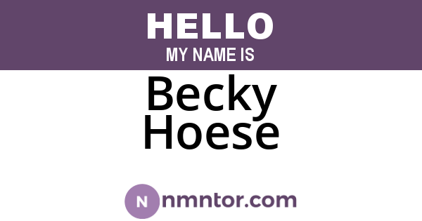 Becky Hoese
