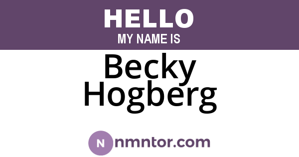 Becky Hogberg