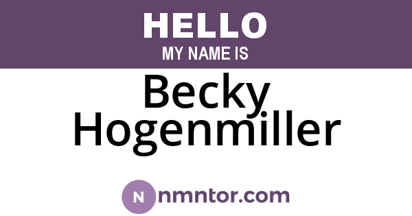 Becky Hogenmiller
