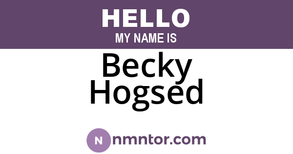 Becky Hogsed