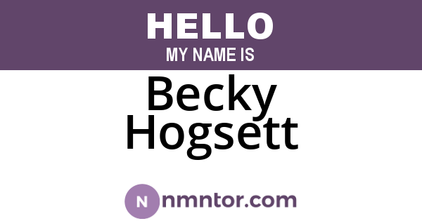 Becky Hogsett