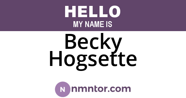 Becky Hogsette