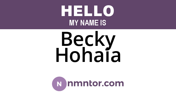 Becky Hohaia