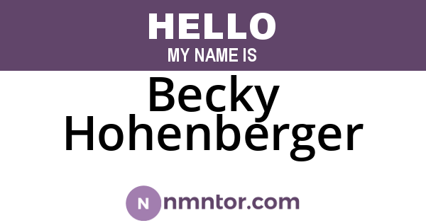 Becky Hohenberger