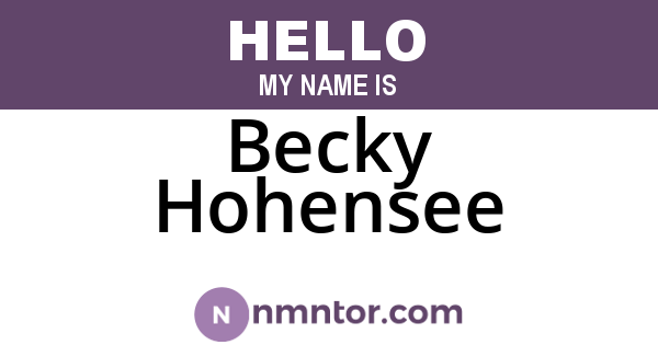 Becky Hohensee
