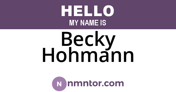 Becky Hohmann