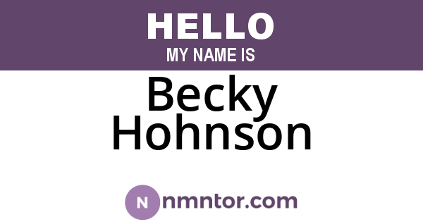 Becky Hohnson