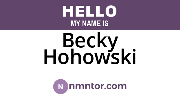 Becky Hohowski