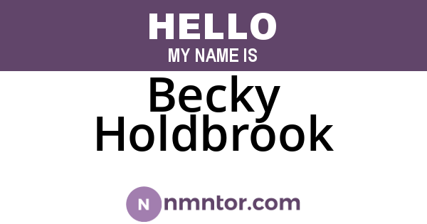 Becky Holdbrook