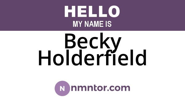 Becky Holderfield