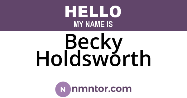 Becky Holdsworth