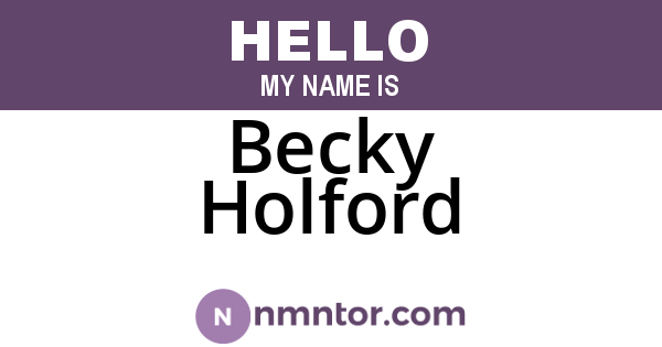 Becky Holford