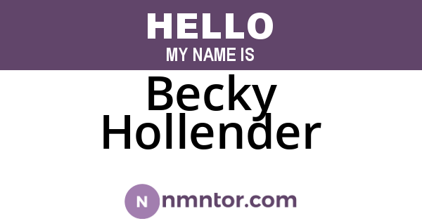 Becky Hollender