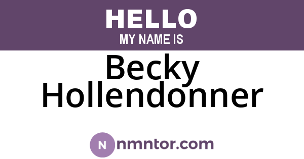 Becky Hollendonner