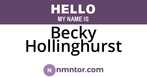 Becky Hollinghurst