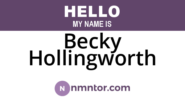 Becky Hollingworth