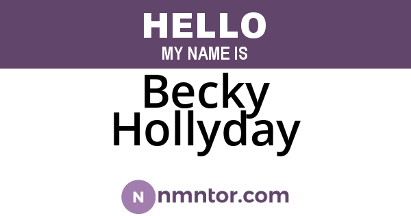 Becky Hollyday
