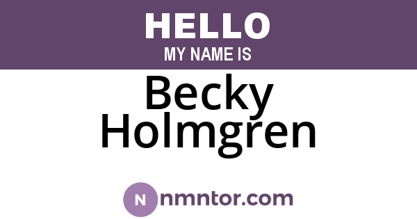 Becky Holmgren