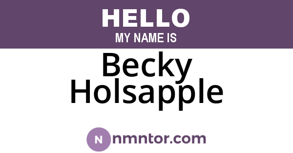 Becky Holsapple