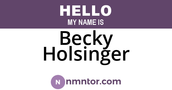 Becky Holsinger