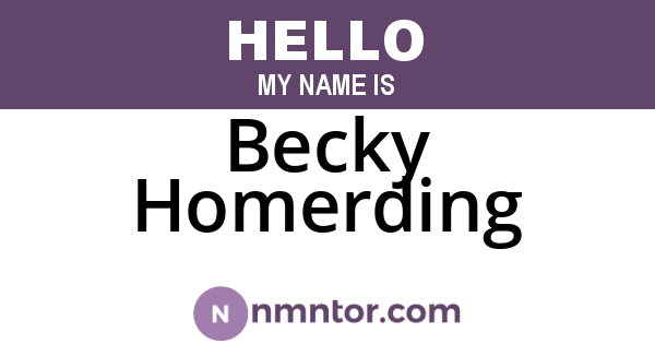 Becky Homerding