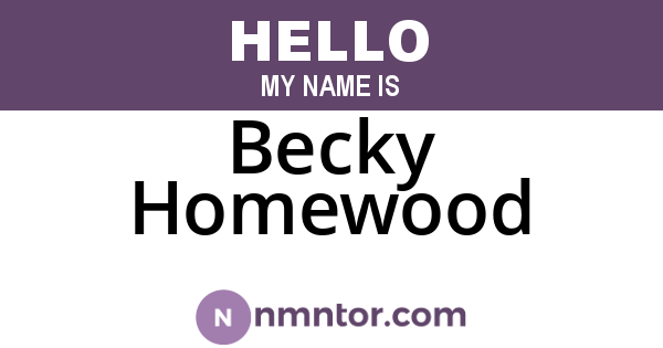 Becky Homewood