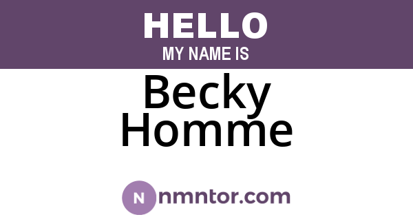 Becky Homme