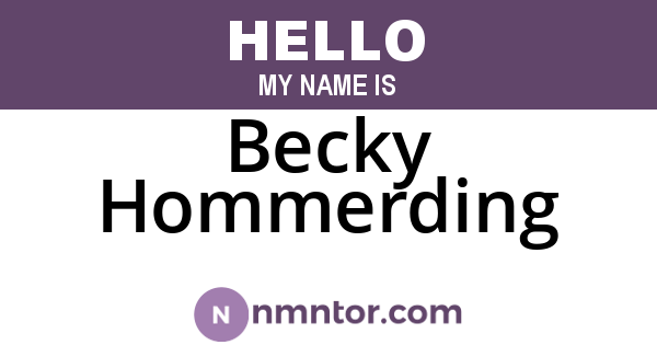 Becky Hommerding