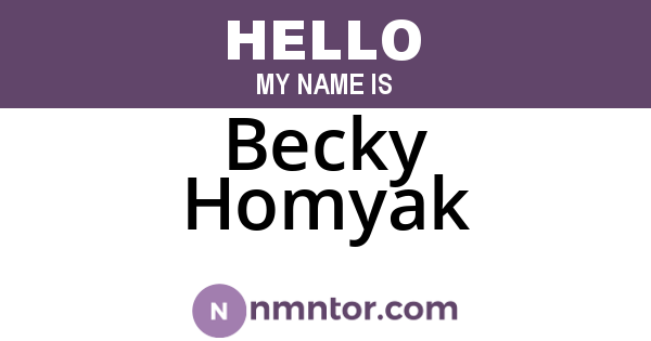 Becky Homyak