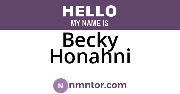 Becky Honahni