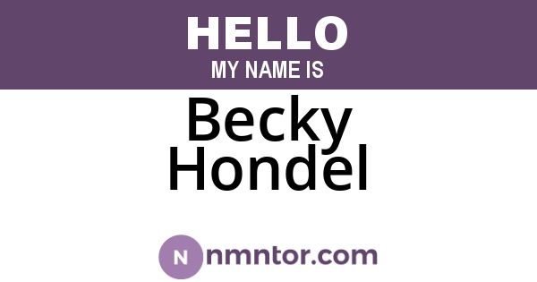 Becky Hondel