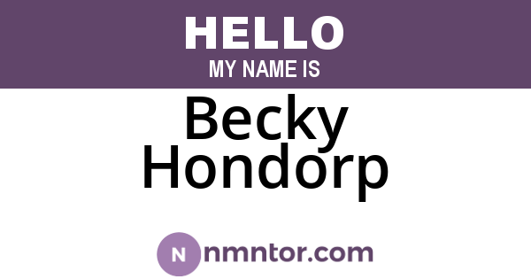 Becky Hondorp
