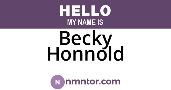 Becky Honnold