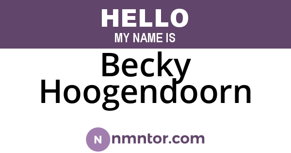 Becky Hoogendoorn