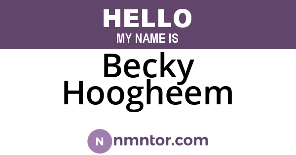 Becky Hoogheem