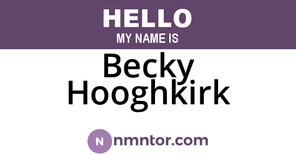Becky Hooghkirk