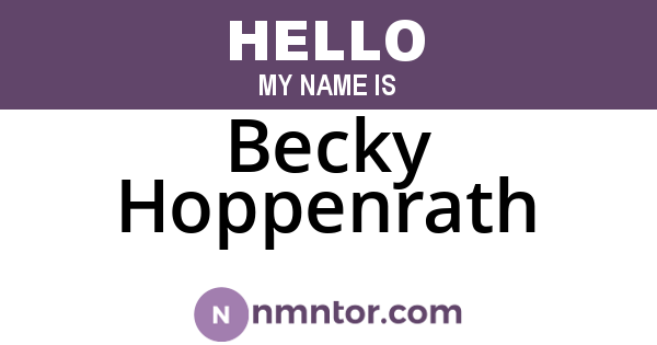 Becky Hoppenrath