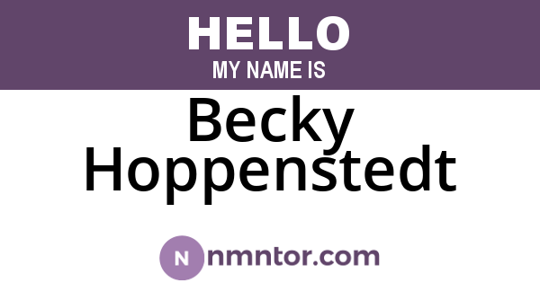Becky Hoppenstedt