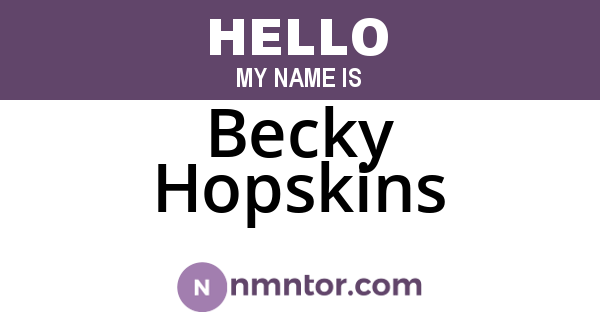 Becky Hopskins