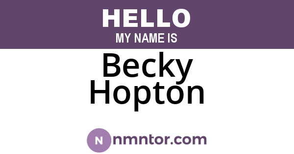 Becky Hopton