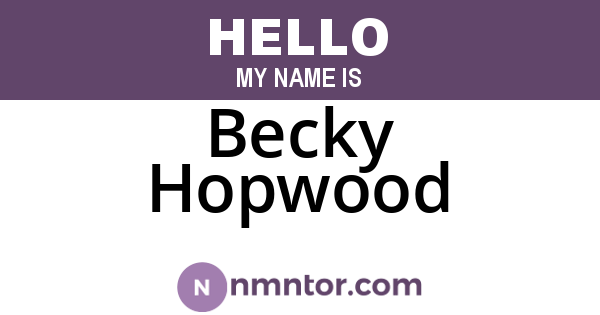 Becky Hopwood