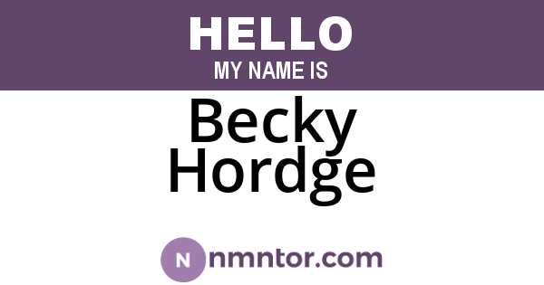 Becky Hordge