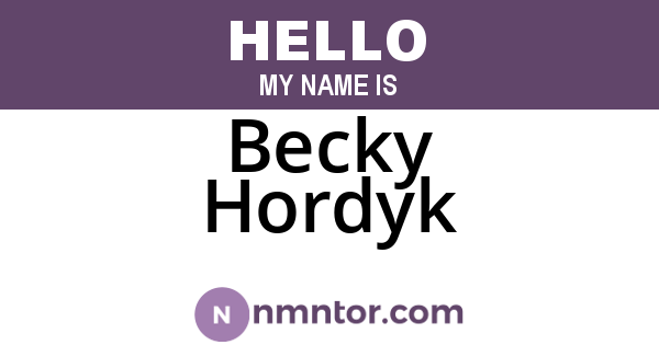 Becky Hordyk