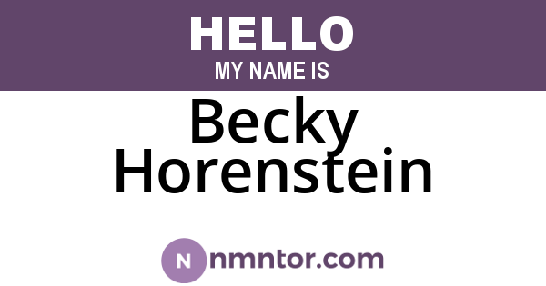 Becky Horenstein