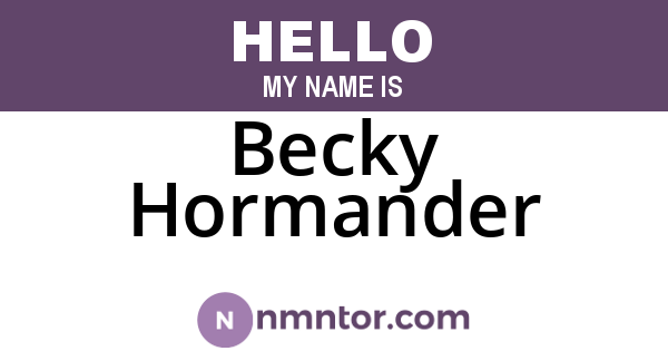 Becky Hormander