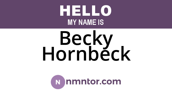 Becky Hornbeck