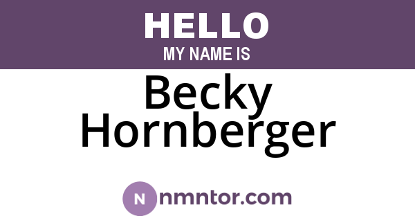 Becky Hornberger